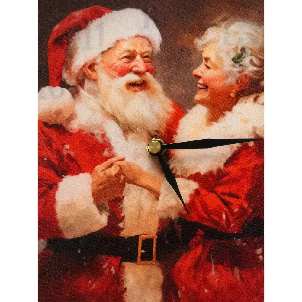 Rae Dunn Christmas Santa Clock 8” Easel Tabletop Hand Altered Holiday Decor